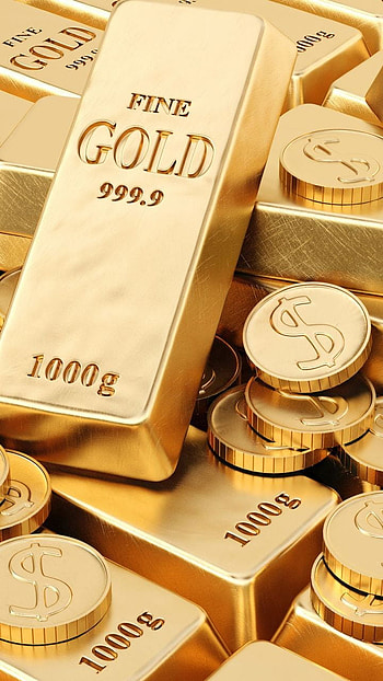 Gold Bars & Coins. Gold coin , Gold bullion bars, Gold money HD phone wallpaper