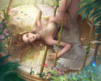Fantasy Girl, Cage, Fairy, Girl, Luminis HD wallpaper