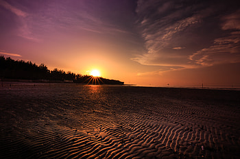 Beach Sand Sunset Evening, beach, sand, sunset, evening, nature HD wallpaper