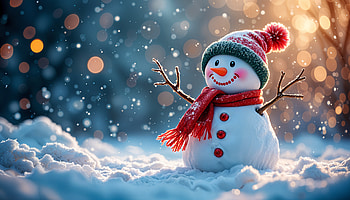 Charming Snowman in Ultra, snowman, winter, snow, holiday, christmas ornaments HD wallpaper