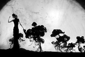 SILHOUETTE IN THE MOONLIGHT FOR CARAMELIE, artwork, dance, moon, expressive, bw, imaginative, silhouette HD wallpaper