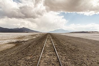 Railway Line Desert Nature Landscape, desert, nature, landscape HD wallpaper