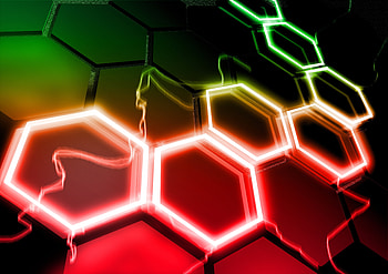 Multi-color glow, hexagons, abstract HD wallpaper