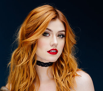 Katherine Mcnamara, Celebrity, American, Actress, Lipstick, Redhead, Green Eyes HD wallpaper