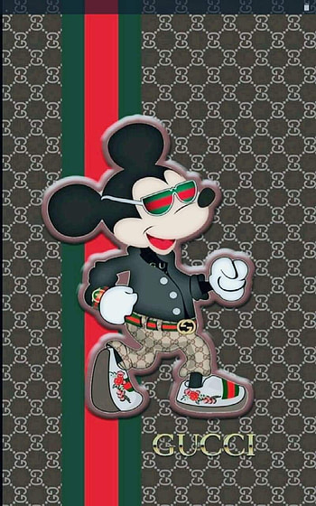 Gucci Mickey, red, art HD phone wallpaper
