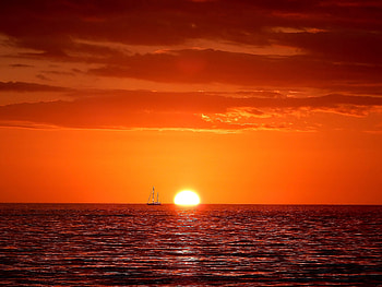 Gulf Sunset , sunset, nature HD wallpaper