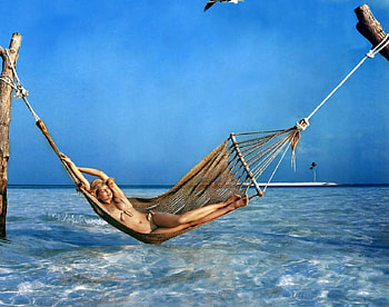 Island for Landing, celebrities, model, cute, relax, swing, girl, people, ocean HD wallpaper