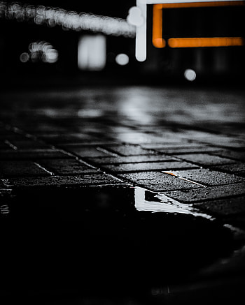 Night, Dark, Miscellanea, Miscellaneous, Wet, Puddle, Sidewalk HD phone wallpaper