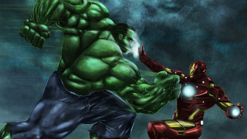 Iron Man Vs Hulk Art, iron-man, hulk, superheroes, digital-art, deviantart HD wallpaper
