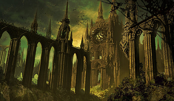 Enchanted Ruins: A Fantasy Realm in Stunning, fantasy, building HD wallpaper