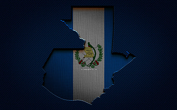 Guatemala map, , North American countries, Guatemalan flag, blue carbon background, Guatemala map silhouette, Guatemala flag, North America, Guatemalan map, Guatemala, flag of Guatemala HD wallpaper