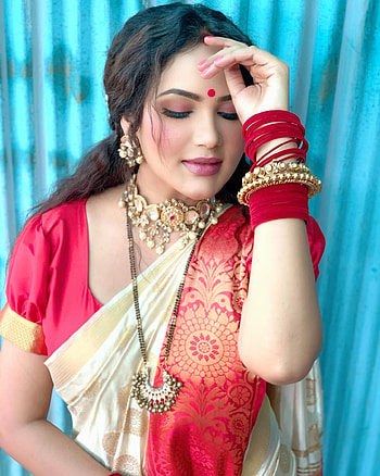 Kamna, sari, lip HD phone wallpaper