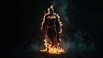 Batman On Fire , batman, superheroes, artwork, digital-art, ai, artstation HD wallpaper