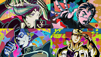Jojo's Bizarre Adventure, Okuyasu Nijimura, Anime, Josuke Higashikata, Jotaro Kujo, Koichi Hirose HD wallpaper