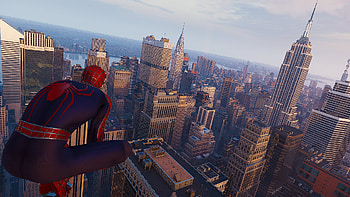 Spider-man looking over all of New York, spider man, New York, Marvel's Spider-Man: Miles Morales, Spider-Man (PS4), Marvel's Spider-Man Remastered HD wallpaper