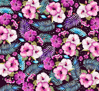 Artwork, flowers, leaves, pattern HD wallpaper