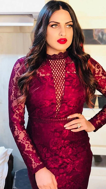 Himanshi Khurana, Red Dress HD phone wallpaper