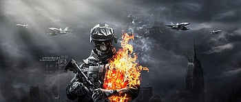 battlefield, aviation, ammunition, skull, gun, fire HD wallpaper
