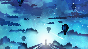 Beyond The Clouds, air-balloon, artist, artwork, digital-art, deviantart HD wallpaper