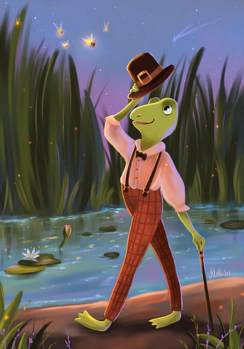 Art, Hat, Frog, Gentleman HD phone wallpaper