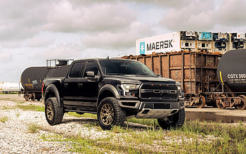 Ford F-150 Raptor, Black Pickup Truck, Front View, Exterior, Custom F-150 Raptor, Black F-150, F-150 Tuning, American Cars, Ford HD wallpaper