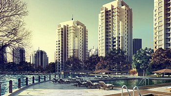 Cities, City, Park, Pool, Rest Zone, Recreational Area HD wallpaper