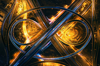 Highway, Aerial, Night, Road HD wallpaper