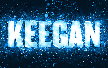 Happy Birtay Keegan, , blue neon lights, Keegan name, creative, Keegan Happy Birtay, Keegan Birtay, popular american male names, with Keegan name, Keegan HD wallpaper