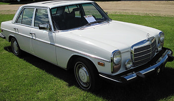 1976 Mercedes Benz, White, headlights, black, graphy, Mercedes, tires HD wallpaper
