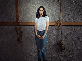 Gorgeous, white top, Krysten Ritter HD wallpaper
