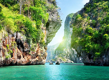 its beAutiful, boat, mountains, water, ocean HD wallpaper