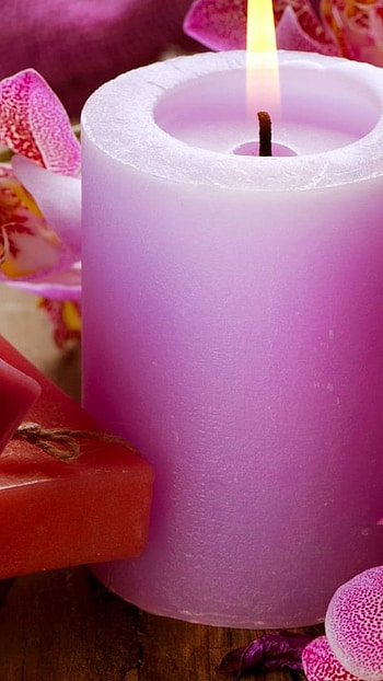 Candles , Candle, Flowers HD phone wallpaper