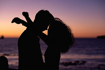Sunset, Sea, Love, Silhouette, Couple, Pair HD wallpaper