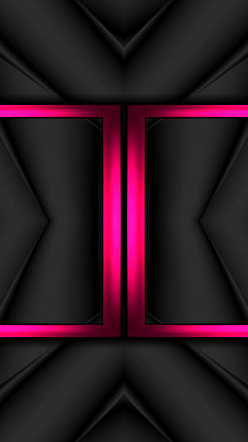 black hotpink material, stripes, amoled, pink, neon, symmetry, shapes, design, geometric, abstract, lines HD phone wallpaper