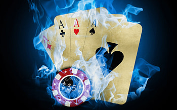 cards, flames, blue, fire, poker, Ace, chip, token : HD wallpaper