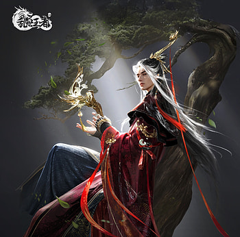 Fantasy man, samzzz jin, fantasy, red, man HD wallpaper
