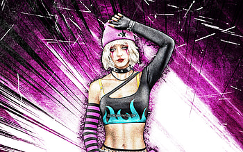 Dasha, grunge art, 2021 games, Fire Battlegrounds, Garena Fire characters, Dasha Skin, purple abstract rays, Garena Fire, Dasha Fire HD wallpaper