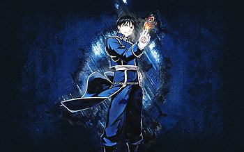 Edward Elric, Fullmetal Alchemist, Hagane no Renkinjutsushi, blue stone background, anime characters, Fullmetal Alchemist characters, Edward Elric Fullmetal Alchemist HD wallpaper