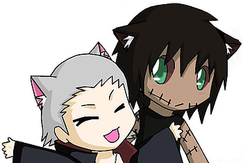 Chibi Kitty Hidan x Kakuzu, hidan, chibi, akastuki, kitty, kakuzu, love, hot, naruto HD wallpaper
