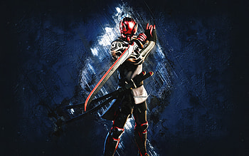 Fortnite Helmet Ronin Skin, Fortnite, main characters, blue stone background, Helmet Ronin, Fortnite skins, Helmet Ronin Skin, Helmet Ronin Fortnite, Fortnite characters HD wallpaper