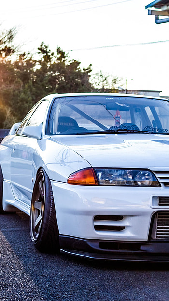 Preview nissan, gtr, r32, skyline, white, front view HD phone wallpaper