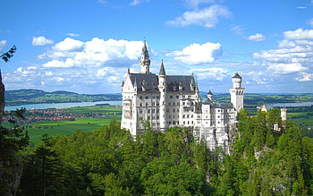 Summery Neuschwanstein Castle, Stunning views, German landmark, world HD wallpaper