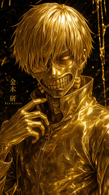 Gilded Kaneki | Golden Mask: Ken Kaneki | Kaneki Gold | Gilded Ghoul Skin, Tokyo Ghoul, Anime HD phone wallpaper