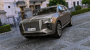 Hongqi, 2022 HS9 model, 3D car rendering, State-of-the-art automotive design HD wallpaper