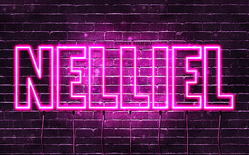 Happy Birtay Nelliel, , pink neon lights, Nelliel name, creative, Nelliel Happy Birtay, Nelliel Birtay, popular japanese female names, with Nelliel name, Nelliel HD wallpaper