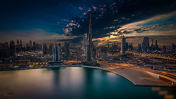 City Dubai, Arabic dream, Burj Khalifa, United Arab Emirates HD wallpaper