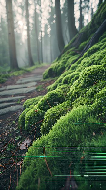 Mystical Moss: A Serene , moss, forest, path, nature, landscape HD phone wallpaper
