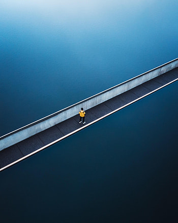 View From Above, Miscellanea, Miscellaneous, Bridge, Human, Person, Loneliness HD phone wallpaper