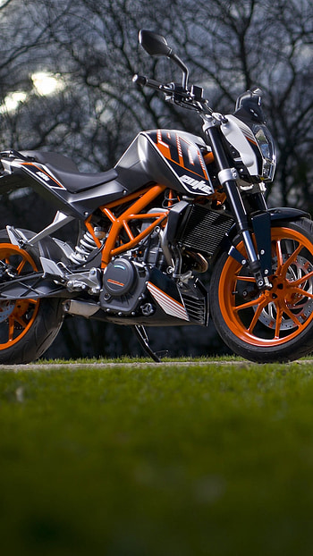 Ktm Duke 390, Nature Background HD phone wallpaper