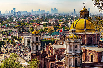 Basilica of Our Lady of Guadalupe, Mexico City Skyline HD wallpaper